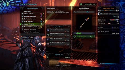 mhw iceborne health regen augment materials